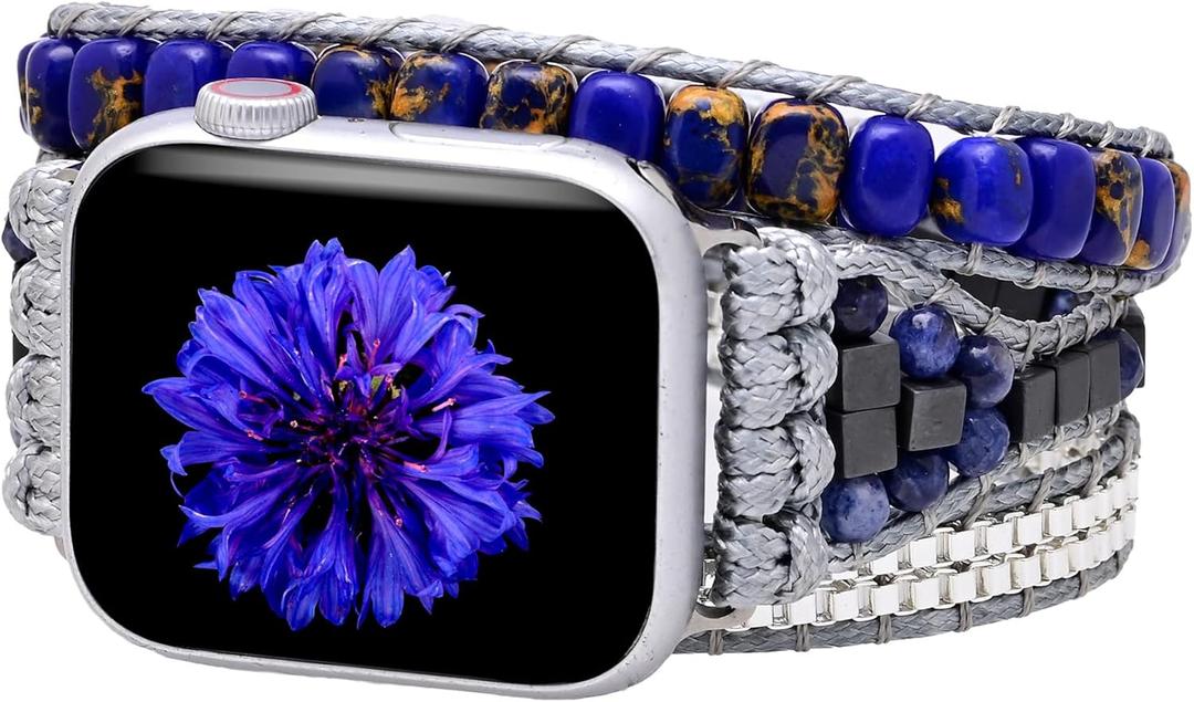 Handmade Boho Watch Bracelet Band Compatible with Apple Watch Bands 42mm/44mm/45mm/49mm-Watch Strap for Iwatch Series Ultra/8/7/6/5/4/3/2/1/SE for Women