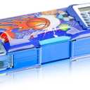 Henoyso Multifunctional Pencil Box for Boys Basketball Pencil Case with Calculator and Sharpener Cool Cute Pencilcase School Supplies Essentials Christmas Birthday Gift Present for Kids Teen