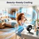 Portable Handheld Fan, 10000mAh Rechargeable Personal Fan for 40H, 6-Inch Ultra Quiet Foldable Hand Fan, 5-Speed Gentle Airflow Battery Operated Fans for Travel Outdoor Lash Makeup Gifts for Women