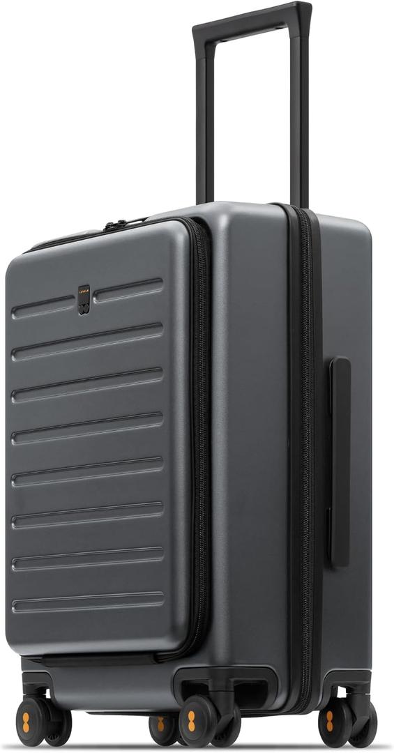 LEVEL8 Small Carry On Luggage with Front Pocket,20" Lightweight Suitcase, 21.46" x 14.57" x 9.45"