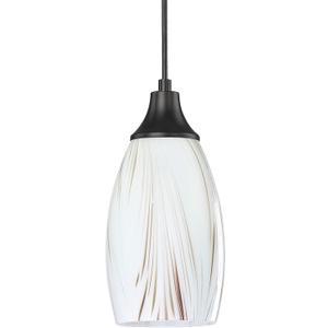 karyfine Mini Glass Pendant Light Kitchen Island Oval Ceiling Hanging lamp Shade with Black Matte finish1pack Milk Blown Glass Pendant Lighting Adjustable Cord for Hallway Dining Room Bathroom