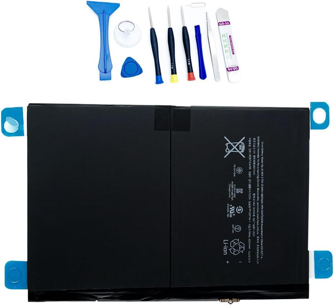 A1484 A1474 Battery Compatible with iPad Air 1 iPad 5th 7th 8th 9th 5 7 8 9 A1474 A1475 A1476 A1822 A1823 A1893 A1954 A2197 A2198 A2200 A2270 A2428 A2429 A2430 with Installation Tools