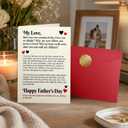 3 x Romantic Fathers Day Card Gifts to Husband, Funny Father's Day Card from Wife, 5.3x8 Folded with Envelope and Gold Sticker Happy Fathers Day Decorations