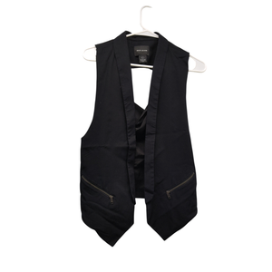 DKNY Black Sleeveless Lapel Vest Women’s S