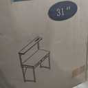 Small White Desk with Drawers, 31 Inch Home Office Computer Desk with Power Outlet and LED Light, Vanity Desk with Storage Shelves, Modern Work/Writing/Study Table for Bedroom, White, 80×48