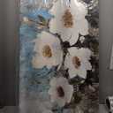 Magnolia Canvas Wall Art for Living Room White and Blue Flower Pictures Textured Floral Painting Bedroom Wall Decor 40x20 Inches