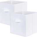 ShellKingdom Storage Bins, Foldable Fabric Storage Cubes and Cloth Organizer Drawer for Closet and Toys, 2 Pack (White)