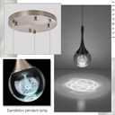 3-Light Nickel Teardrop Pendant Lighting, 15W Modern Dimmable LED Crystal Chandelier Cluster Pendant Light for Kitchen Island Dining Room Hallway Bathroom 6000K Cold White