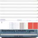 Under Cabinet Lights, Plug in, Seamlessly Linkable 12 Inch, 6 Bars+Switch+Extensions, Under Counter Lighting for Kitchen, Closet, Safe, Shelf, Display Case, LED 5000k Daylight