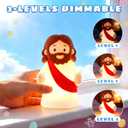Jesus Night Light Rechargeable Bedside Night Light Dimmable Silicone LED Light Ideal for Religious Gatherings, Gifts for Sunday School, Baptism Presents, Easter Egg Decorations (red)