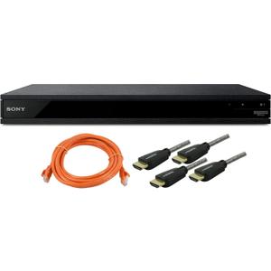 Sony UBP-X800M2 4K Ultra HD Blu-ray Player with HDR Bundle with 6-Feet High Speed Premium HDMI Cables and Ethernet Cable (3 Items)