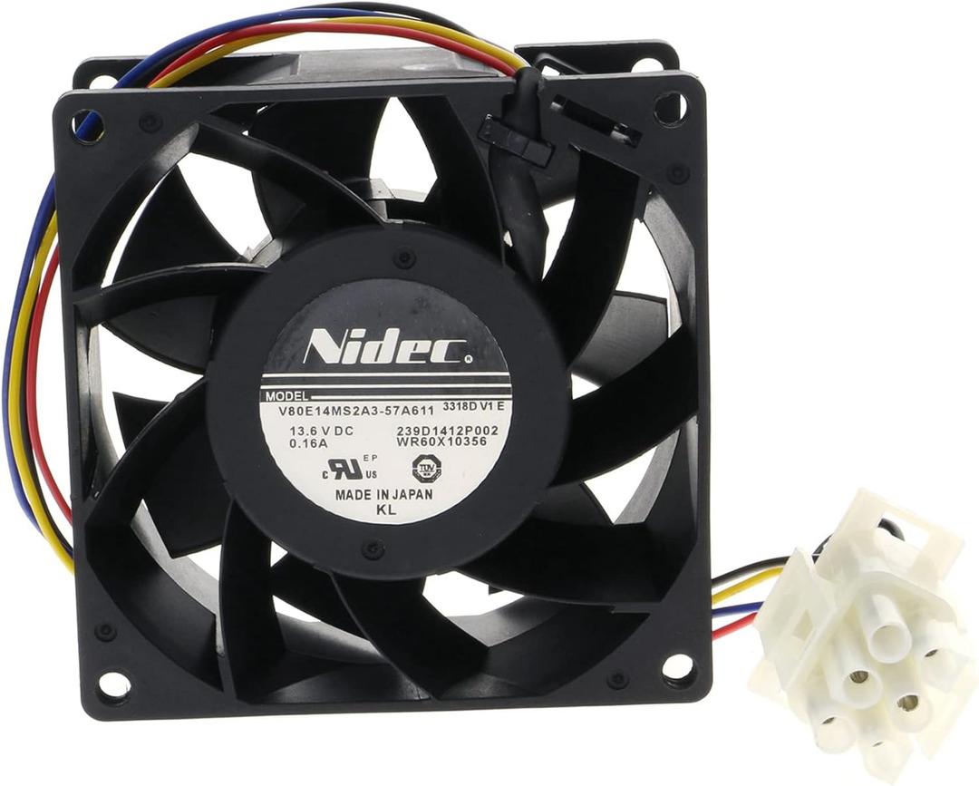 Replacement GE Refrigerator Evaporator Cooling Fan Motor for WR60X26866 WR49X25197 WR60X26033 NIDEC V80E14MS2A3-57A611 239D1412P002 GE WR60X10356