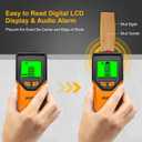 Stud Finder Wall Scanner - 5 in 1 Stud Finder Tool w/Smart Chip and HD LCD Display, Stud Detector Beam Finders for the Center and Edge of Wood AC Wire Metal Studs Joist Pipe (Orange Juice)