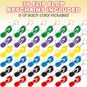 ArtCreativity Flip Flop Keychains, Set of 36, Fun Key Chains for Backpack, Luggage, Great Giveaways for Luau, Beach, & Pool Parties, Cool Goody Bag Fillers & Small Prizes for Kids, Summer Party Favors