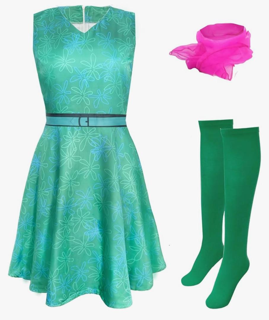 Yellow Green Women Cosplay Costume, Women Dress Cosplay Outfit, Size: XL