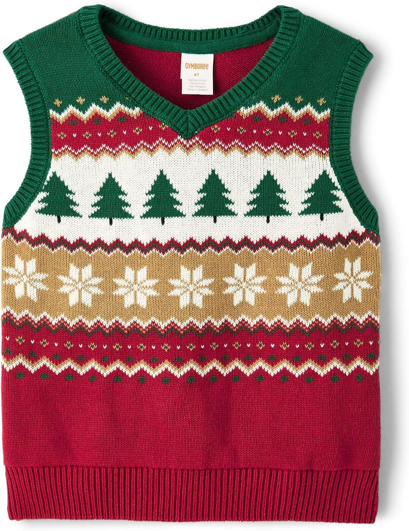 Gymboree Boys and Toddler Sweater Vests (18-24 Months, Christmas Tree Fairisle)