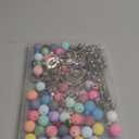105 Pcs Beadable Keychains Set, Bulk Beadable Keychains Bars DIY Blank Keychain, Metal Beaded Keychain with Bars Silicone Beads Spacer Beads