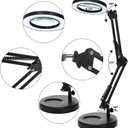 10X Magnifying Glass with Light and Stand, 3 Color Modes Dimmable with 2-in-1 Magnifying Lamp, Adjustable Led Magnifying Glass with Stand for Close Work,Craft Repair,Hobby,Painting