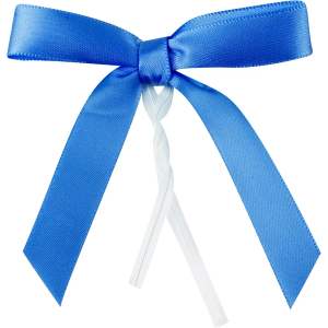 Restaurantware - Gift Tek 3 x 2.5 Inch Satin Ribbon Bows, 4000 Twist Tie Bows - Pre-Tied, Vibrant, Royal Blue Polyester Gift Wrapping Bows, For Treat Bags, Crafts, Packages, Decoration- Restaurantware