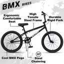 cubsala Echo 24 Inch Beginner BMX Bike for Boys Girls, Black & Black