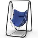 G TALECO GEAR Hammock Chair with Stand,Heavy-Duty and Rustproof Hanging Chair with Stand,Hammock Swing Chair Stand,for Indoor Outdoor Patio Yard Garden Porch (Blue)