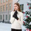 Honnesserry Cable Knit Winter Gloves for Women Elastic Cuff Thermal Touchscreen Gloves for Cold Weather