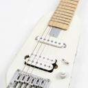 Donner HUSH-X Electric Guitar Kit - Featherlight Travel Guitar with Easy Assemble Stands, Great for Travel and Practice, Mahogany Solid Body, Gig Bag, All Accessories, Metallic White