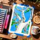 Nicpro 36 Colors Acrylic Paint Markers Brush Tip, Water-Based No-Bleed Paint Markers with Automatic Ink Control, Waterproof Acrylic Paint Pens for DIY Art & Crafts  Rock, Wood, Glass, Ceramic, Fabric (1 Count (Pack of 36))