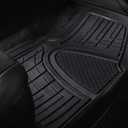 FH Group Premium Liners Tall Channel Trimmable All Weather Rubber Full Set Car Floor Mats (Black) w. Trimmable All-Season Cargo Liner (Black) - Universal Fit for Cars Trucks and SUVs