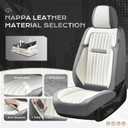 Coverado Car Seat Covers Full Set, Seat Covers for Cars, Car Seat Cover, Car Seat Protector, Leather Car Seat Cushion, Waterproof Car Seat Covers Front Seats and Back Fit for Most Cars(Gray&White)