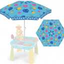 Dansydaisy Beach Umbrella for Water Table, Picnic Table Shade, 47 Inch Replacement Portable Outdoor Umbrella, UV Protection for Sand Play Camping Patio Garden, Tables Not Included