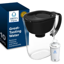 Brita Large Water Filter Pitcher for Tap and Drinking Water with SmartLight Change Indicator, Includes 1 Standard Filter, BPA-Free, Lasts 2 Months, 10-Cup Capacity, Black