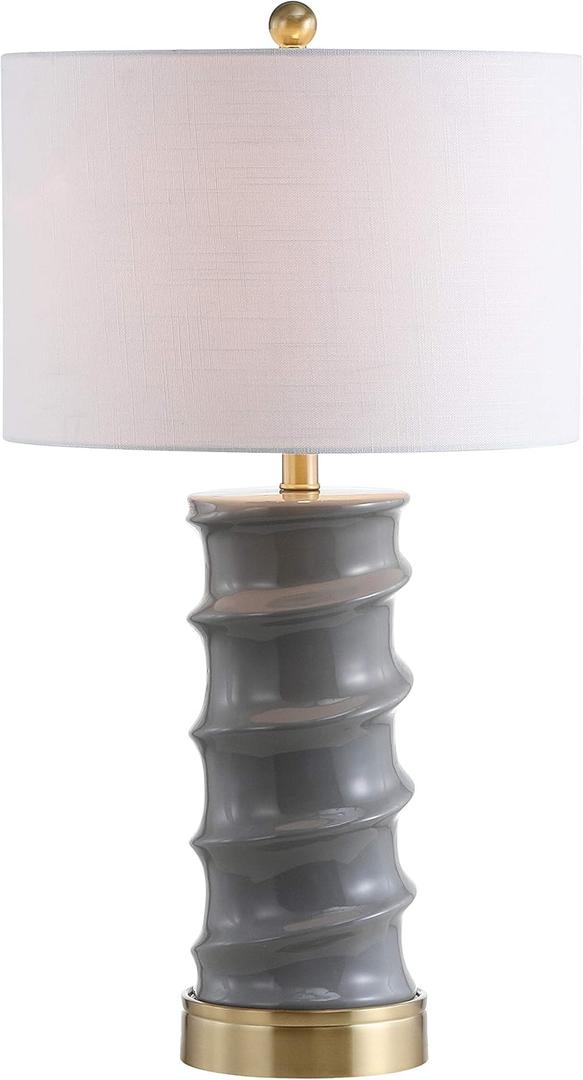 JONATHAN Y JYL3052A Taipei 28" Ceramic LED Table Lamp Contemporary Transitional Bedside Desk Nightstand Lamp for Bedroom Living Room Office College Bookcase LED Bulb Included, Dark Gray