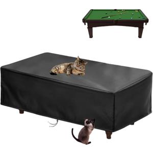 2025 Upgraded FabricSaking Pool Table Cover Waterproof, 420D Heavy Duty 6/7/8/9 Ft Billiard Table Cover Indoor & Outdoor, Scratch-Resistant Polyester Cloth Cover for Pool Table -(6FT, Black)