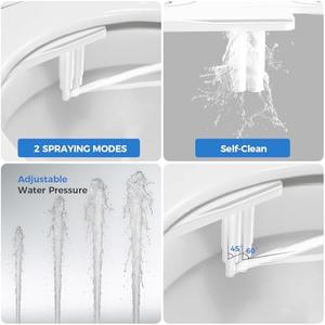 Bidet Attachment for Toilet Seat, Adjustable Angle Dual Nozzle