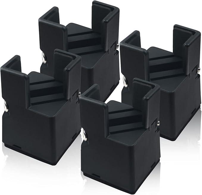 4Pcs Adjustable Furniture Risers with Screw Clamp, Sturdy Desk Risers for Desk Legs, Bed Risers Heavy Duty, Table Risers for Chair Frame Width from 2x4x3 in,