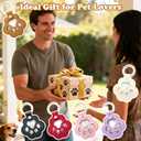 6Pcs Pet Hair Keychain, Cute Leather Paw Key Chain, Dog Fur Keepsake Keyring, Cat Hair Keychains, Pet Fur Memorial Gift Keychain Charm