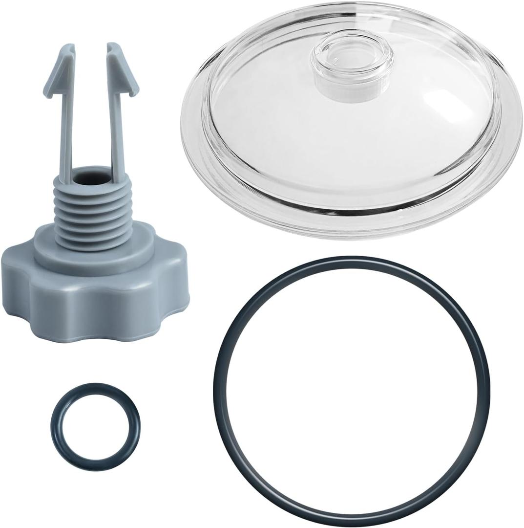 SF80110-1 Leaf Trap Cover Lid 5 inch Have O-Ring & Valve, Fit for Intex 12 Inch Sand Filter Pump (Pump Flow Rate: 2,100 GPH), NOT Fit for Intex 14 & 16 Inch (Rate:2,800 3.000 GPH) Sand Filter Pump