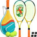 AboveGenius Kids Tennis Racket Set, 21/23/25 inch Tennis Racket for Toddler Youth Starter Kit, 3 Balls, 2 Lightweight Racquets with Easy Carrying Shoulder Strap Bag