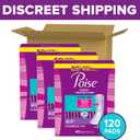 Poise Ultra Thin Incontinence Pads for Women, 6 Drop, Long, 120 ct