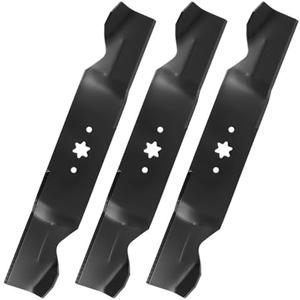 ILONPA (3 54" Mulching Mower Blades for MTD Cub Cadet Troy Bilt Craftsman 942-0677B RZT54 GT1554 GTX1054 RZT-S54 Replace 942-0677A 742-0677B 742-0677A 742-0677 942-0677 54 inch Deck Lawn Mower, Black Mulching