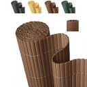 Paramondo PVC Privacy Fence Screen 14mm 3-Rib Reinforced Textured Fence Panel - No-Drill Balcony & Garden Cladding with Wind & UV Protection for Patio, Deck, Outdoor Privacy, 3×10 FT, Brown