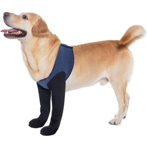 COODEO Dog Socks & Paw Protectors - Front Paws Only, Non-Slip Waterproof Dog Boots to Prevent Paw Licking, Protect Wounds & Aids Post-Surgery Recovery (Blue, 2XL)