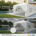 HOTEEL 10x20 FT Party Tent Outdoor Canopy Tents for Parties with 6 Removable Sidewalls, Carpas para Fiestas Waterproof for Gazebo Large Backyard Shelter Patio Wedding Events Tent BBQ