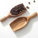 Big Wooden Coffee Scoop, 2pcs Large Coffee Scoops for Ground Coffee Beans, Acacia Wood Shovel Spoons Multipurpose for Jars Canisters,Kitchen Scooping Tool Salts Spice Pepper Powder Tea Shovels