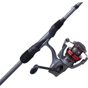 Abu Garcia 7' Max Elite Spinning Reel and Fishing Rod Combo, Size 3000 Reel, 10 Stainless Steel Ball Bearings, Carbon Matrix Drag System, 30 Ton Graphite Rod Blank