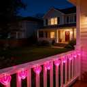 Pink Heart Decorative Lighting String, 10 Count Pink LED and 9 FT White Wire, for Valentines Day, Mothers Day, Fathers Day, Birthdays.