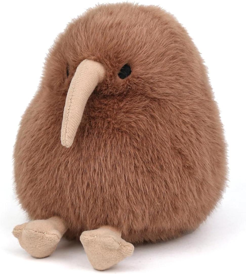 ABEARCAR Kiwi Plush Bird Stuffed Animal Little Kiwi Stuffed Plush Toy - Realistic 4.5 inch Kiwi Plushie Christmas Birthday Valentine's Day Gift for Kids Girlfrends