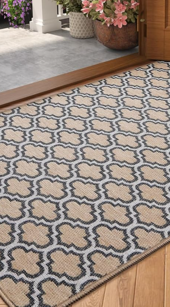 Color&Geometry Door Mat Indoor Entrance 36"x60", Front Door Mat Indoor Rugs for Entryway Non Slip Washable Low-Profile Entryway Rugs Entry Mat Rug Doormat, Grey (Rolled-up NO Creases) Size: 3' x 5' (Rectangular)