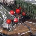 Waipfaru Outdoor Christmas Porch Decorations, Christmas Hanging Baskets with Lights for Outdoors, Artificial Xmas Greenery for Front Porch Patio Outside Urn Fillers Winter Decor